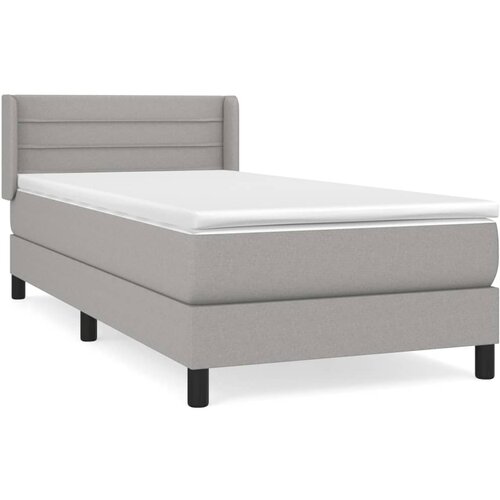 Maison Chic Box spring postelja - Vzmetna postelja z vzmetnico svetlo siv 100x200 cm blago SL13423, (21900688) Slike