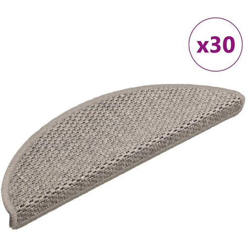  Prostirke za stepenice, samoljepljive, izgled sisala, 30 kom, 56x17x3 cm, srebrne Slike