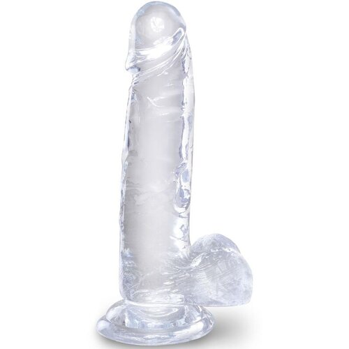 King Cock CLEAR - REALISTIC PENIS WITH BALLS 15.2 CM TRANSPARENT Cene