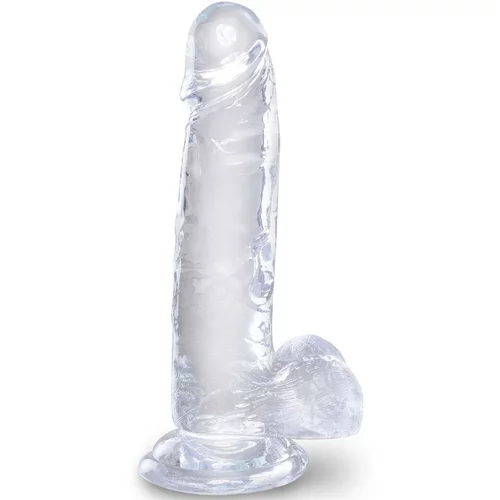 King Cock CLEAR - REALISTIC PENIS WITH BALLS 15.2 CM TRANSPARENT