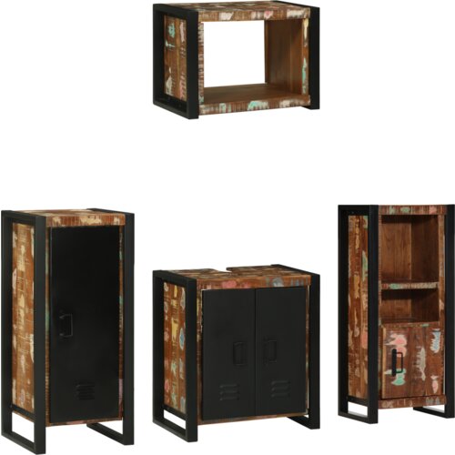 VidaXL Set namje&amp;scaron;taja za kupaonicu 4 pcs Čvrsto reciklirano drvo Slike