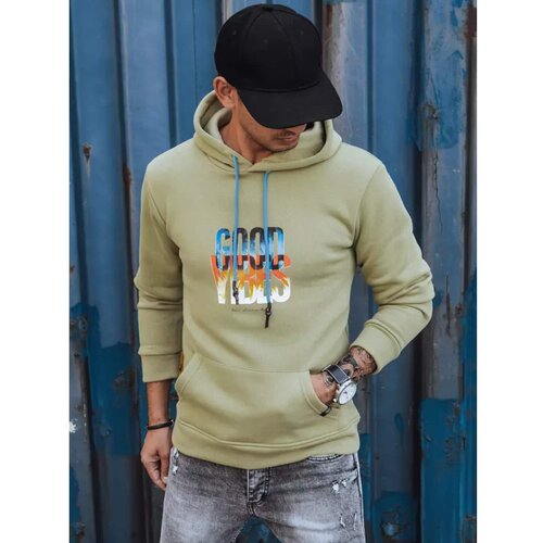 DStreet Men&amp;#039;s warm hooded sweatshirt olive BX5379 Slike