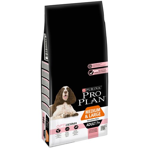 Pro Plan Medium/Large Adult 7+ Sensitive Skin OPTIDERMA - 14 kg Slike
