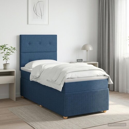 Boxspring krevet s madracem Plava 80 x 200 cm Tkanina - Plava 80 x 200 cm Prošiveno gumbima Cene