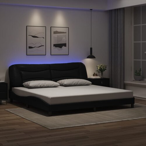  Okvir kreveta s LED-om bez madraca Hvar crni 200 x 200 cm Cene