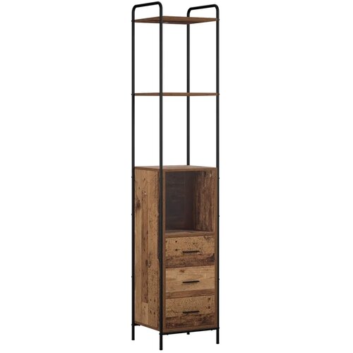  Set ormarića za kupaonicu 3 kom. Staro drvo 40 x 36 x 200 5 cm - Staro drvo Ormar s umivaonikom (3 vrata) + viseći ormar Slike