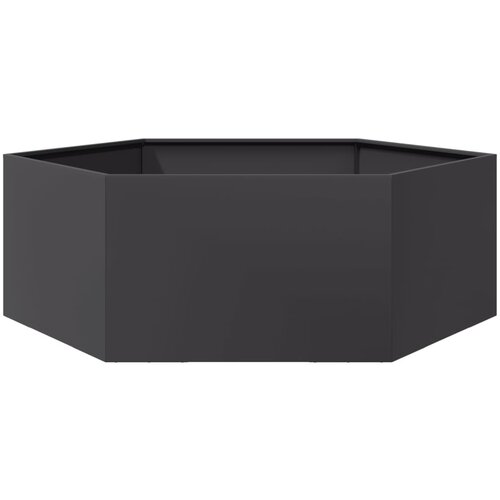 Maison Chic Vrtno korito - Greda - Cvetlični Lonec 2 kosa črna &amp;scaron;estkotnik 138x120x45 cm jeklo, (21788683) Slike