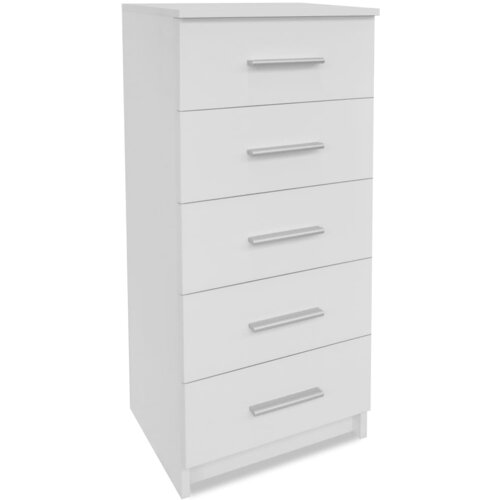 vidaXL Visok predalnik iverna plošča 41x35x106 cm bele barve Cene