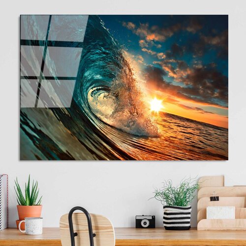 WALLXPERT UV-263 70 x 100 Multicolor Decorative Tempered Glass Painting Slike