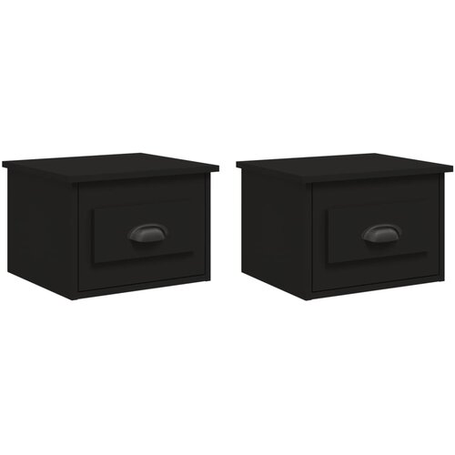 Maison Chic Stenski Dvo delni komplet Nočne omarice - Nočne mize črna 41,5x36x28 cm, (21687956) Slike