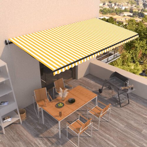 Tenda na automatsko uvlačenje 600x350 cm žuto-bijela Cene