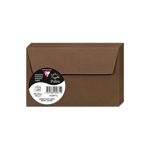 Clairefontaine kuverte Pollen 90x140mm 120gr taupe brown 1/20 Cijene