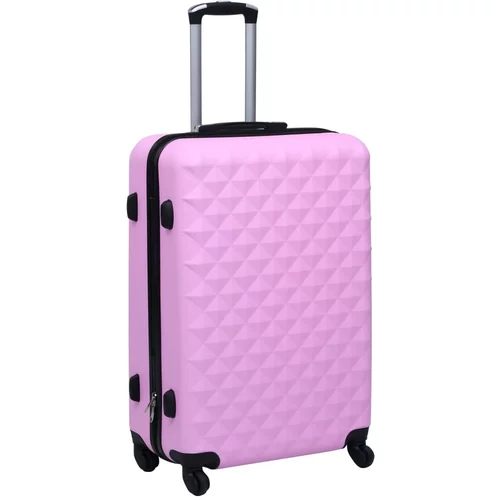vidaXL Čvrsti kovčeg s kotačima ružičasti ABS
