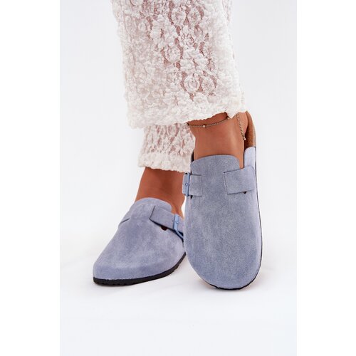 Boto Womens clogs and on cork platform with buckle blue Klarae Slike