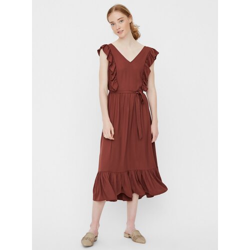 Vero_Moda Brown midi dress Odette - Women Cene