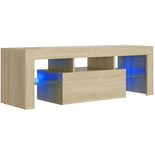 Maison Chic TV omarica - TV stojalo - Televizijska omarica z LED lučkami sonoma hrast 120x35x40 cm, (21700644) Slike