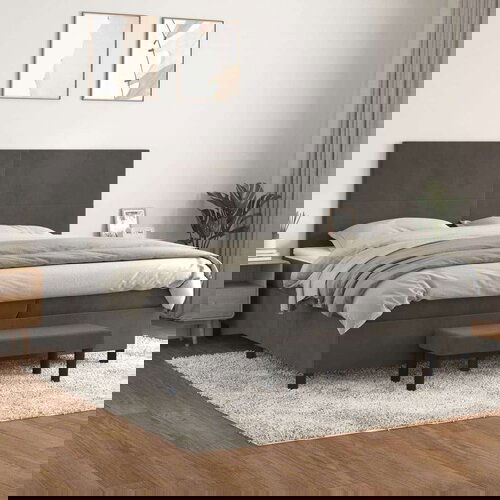  Krevet s oprugama i madracem tamnosivi 200x200 cm baršunasti Cijene