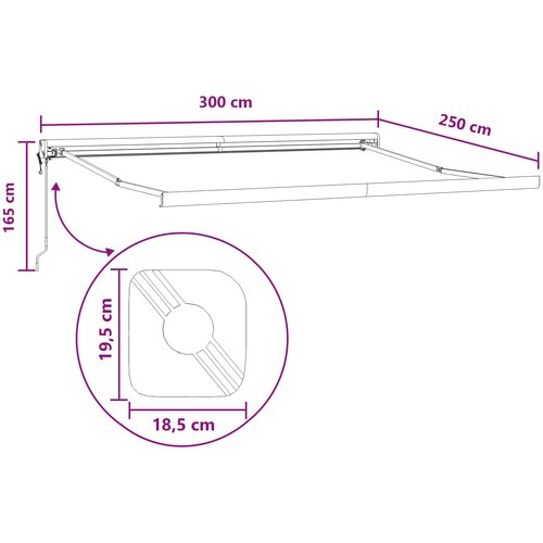  Povlačivi tende Svijetlo siva i bijela. 300 x 250 cm Slike