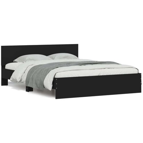 VidaXL Okvir za krevet s uzglavljem crni 140x200 cm Slike