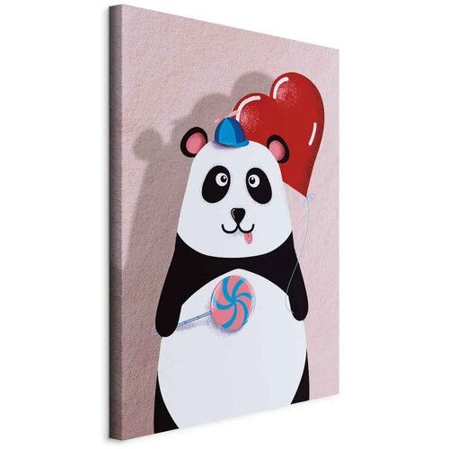  Slika - Panda with a Balloon (1 Part) Vertical 40x60 Na talijanskom platnu Cijene