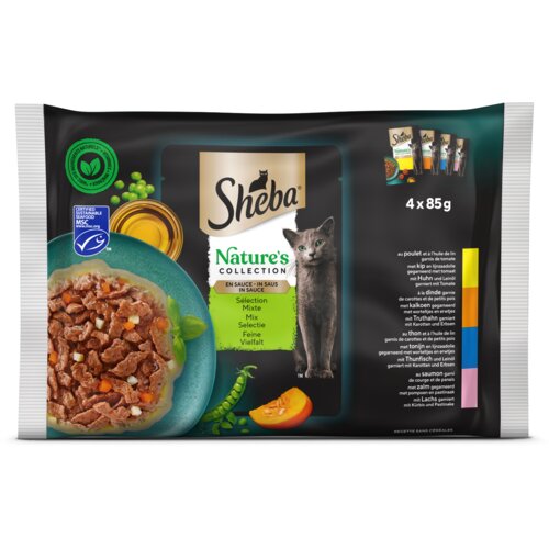 Sheba vrećica Natur mije&amp;scaron;ani izbor u umaku 4 x 85 g Slike