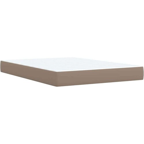 VidaXL Krevet s oprugama i madrac cappuccino 140x190cm od umjetne kože Slike