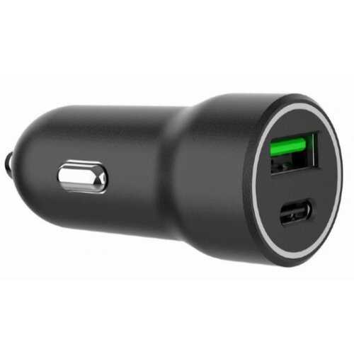 Gembird TA-UC-A2PDQC20-CAR-01 2-port USB car fast charger, Type-C PD, 20 W, black Cene