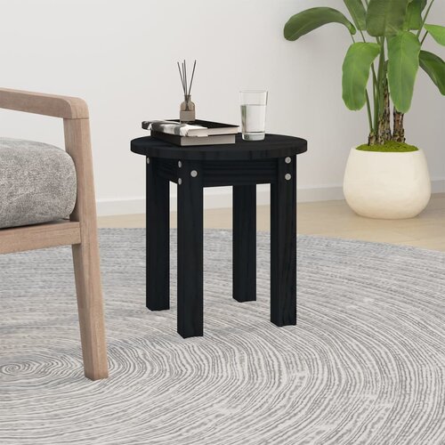  Stolić za kavu crni &Oslash; 35x35 cm od masivne borovine Cijene