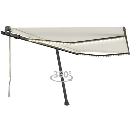 vidaXL avtomatska tenda led + senzor 450x300 cm krem Cene