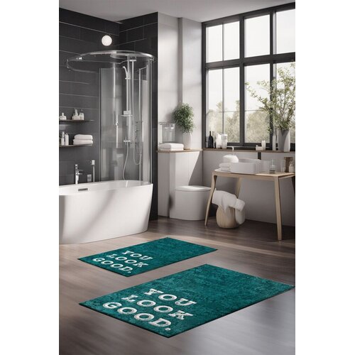  Set tepiha za kupatilo CT-5417, 2 komada, tirkiz Cene