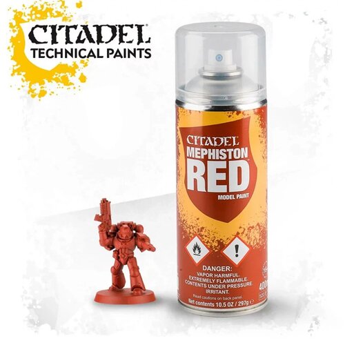 Games Workshop Spray Paint Mephiston Red Cene