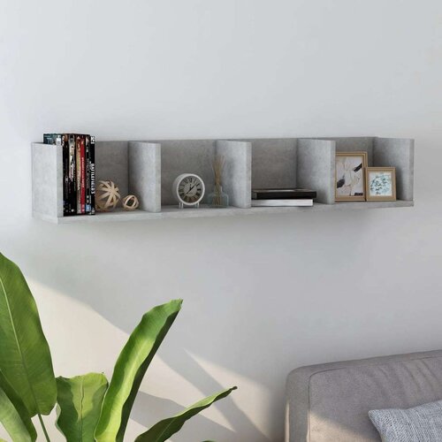  Polica za CD-ove boja betona 100 x 18 x 18 cm drvena Slike