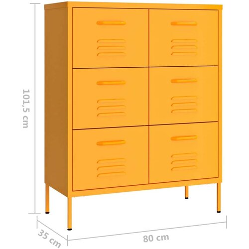 VidaXL Omarica s predali gorčično rumena 80x35x101,5 cm jeklo Slike