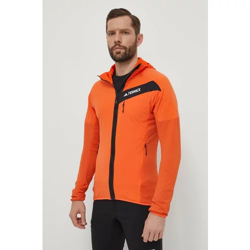 adidas Terrex Športni pulover oranžna barva, s kapuco, IN7009