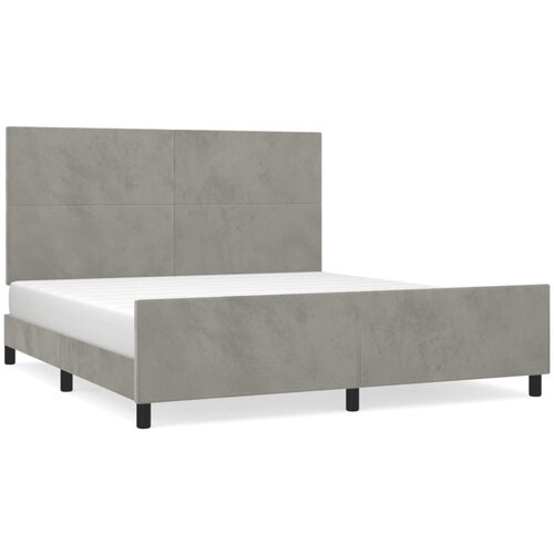 vidaXL Posteljni okvir z vzglavjem svetlo siv 180x200 cm žamet, (20905162) Cene
