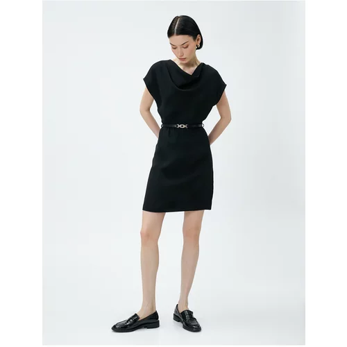 Koton Short Dress With Collar Collar Belt