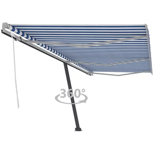  prostostoječa ročno zložljiva tenda 600x350 cm modra/bela