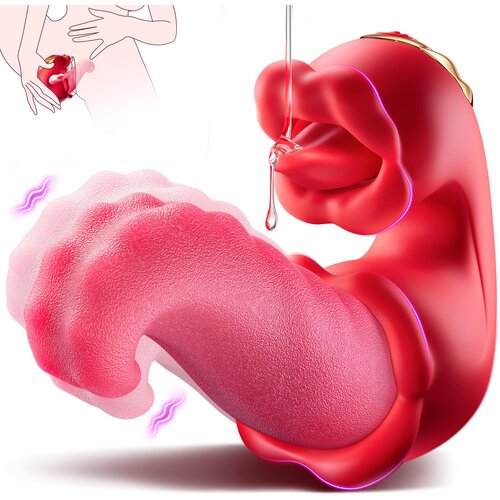 SuperLove Tongue Thrusting &amp;amp; Licking Vibrator Red Slike