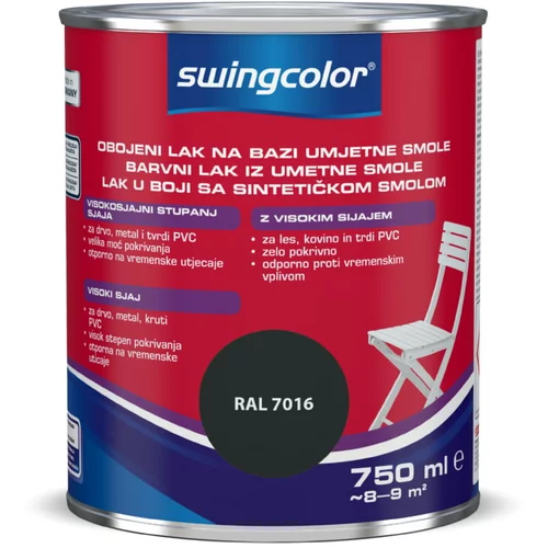 SWINGCOLOR Barvni lak iz umetne smole Swingcolor (antracit, visok sijaj, 750 ml)