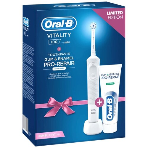 Braun Četkica za zube, električna, pasta za zube &amp;ndash; Vitality 100 White Sensi+pasta Slike