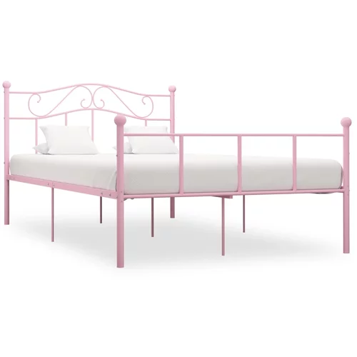  za krevet ružičasti metalni 160 x 200 cm