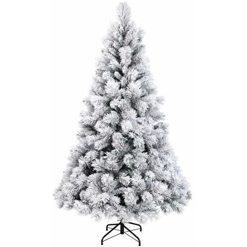  Umjetno božićno drvce s nogom 240 cm PVC i metal - Zelena i bijela 240 cm bez LED svjetala Slike