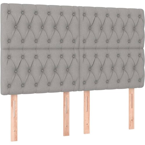  Uzglavlje svijetlosivo 144x7x118/128 cm tkanina Slike
