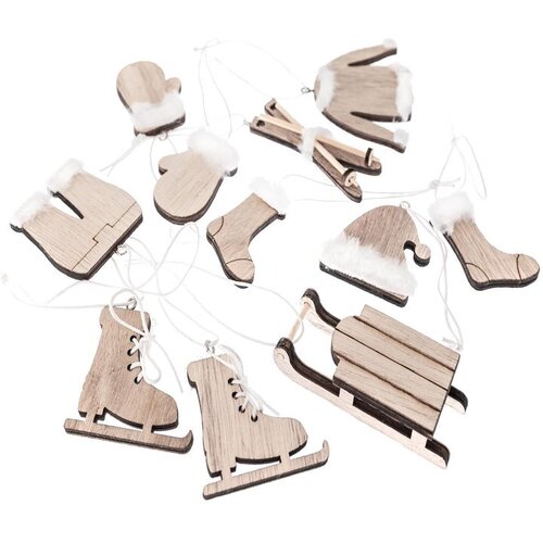  Ukrasni elementi s novogodišnjim motivima 11 kom | prirodni Cene