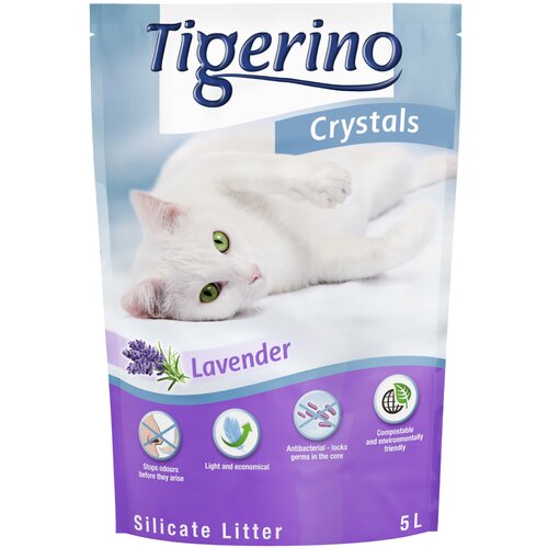 Tigerino Crystals Lavender pijesak za mačke - 6 x 5l - uštedite s većim pakiranjem! Cijene
