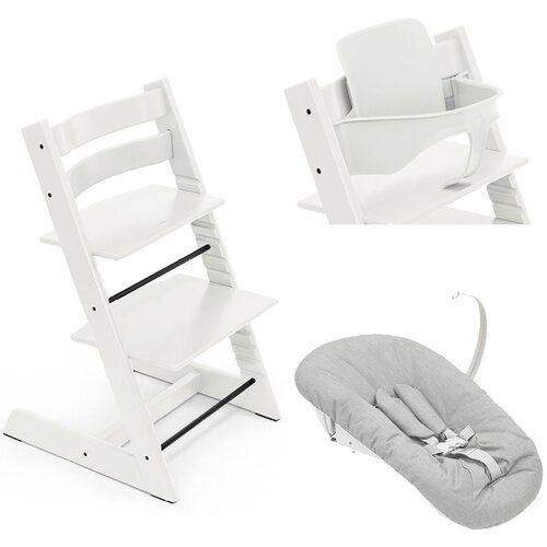 Stokke stol za hranjenje Tripp Trapp set 3v1 white/grey 685900- lezalka Cene