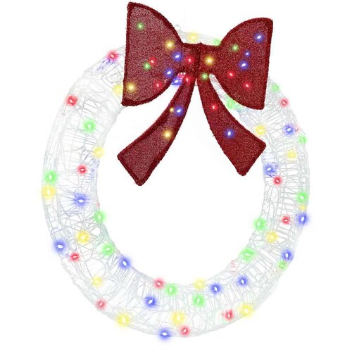 vidaXL Venec z LED lučmi večbarvno 90 cm Akril Cene