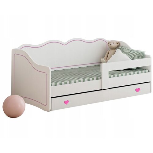 Happy_babies Dečiji krevet Royal 160x80cm, Sa fiokom, Beli Slike