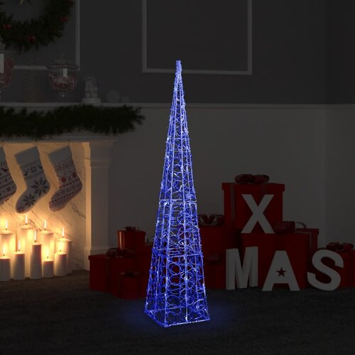 VidaXL Akrilni ukrasni stožac s LED svjetlima plavi 120 cm Slike