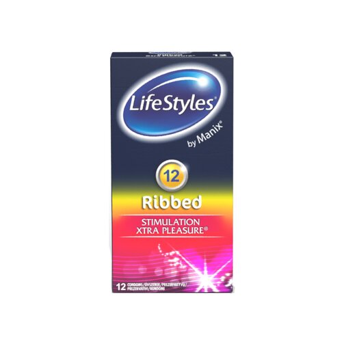 LIFESTYLES Rebrasti kondomi, 12 kos Cene